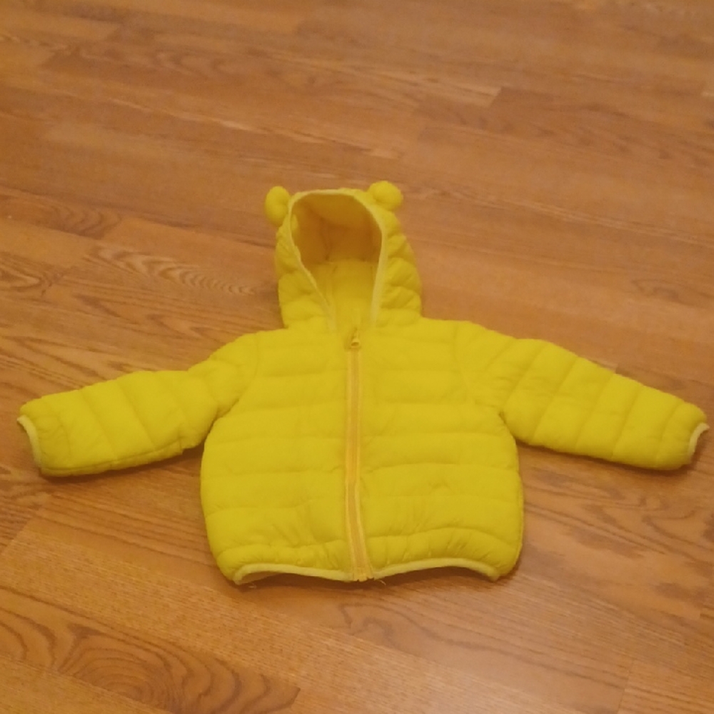 Yellow Kids Puffer Jacket With Ears Size 12m To 18m